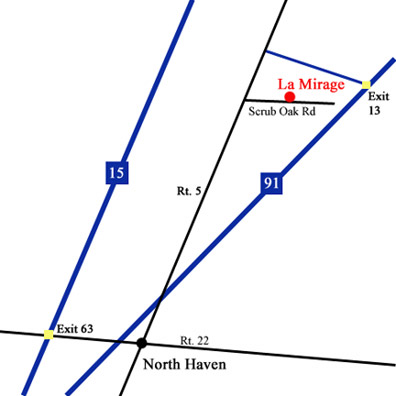 map showing location of La Mirage